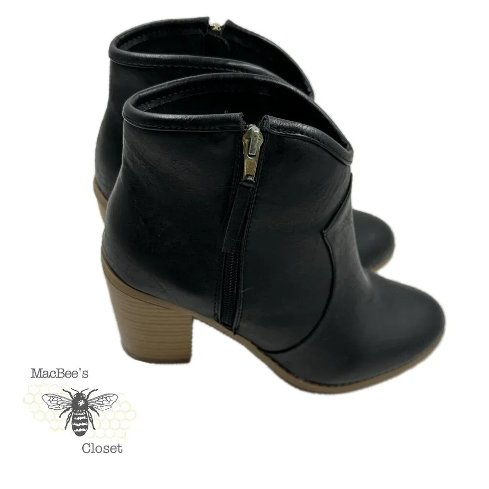 Maurices Black Vegan Leather Western Style Cowgirl Boots Black 9.5 in Womens - Picture 10 of 16